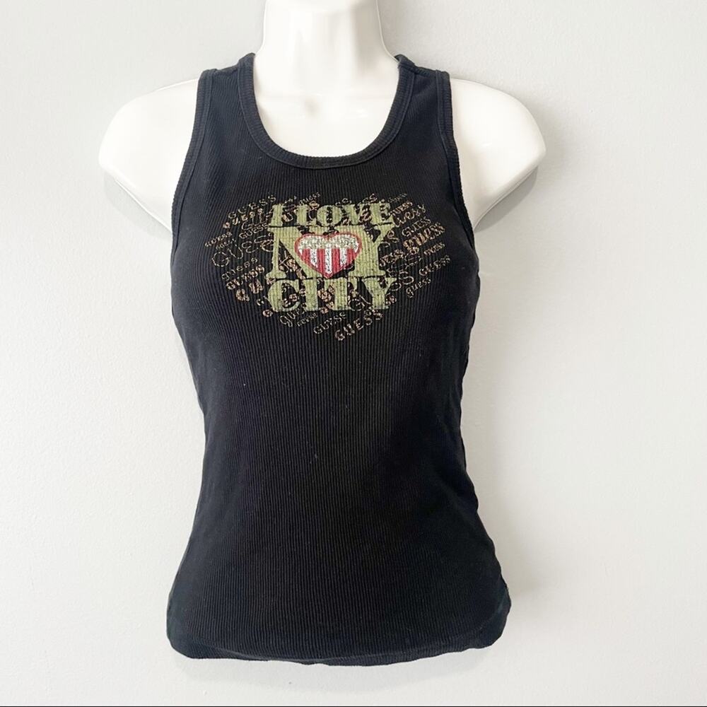 Guess Jeans Vintage I love NY black tank 2002 size medium